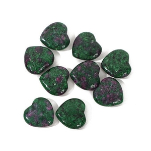 DIY YZ Heart <strong>Shaped</strong> Stone <strong>Ruby</strong> In Zoisite Stones Love Healing Crystal Chakra Pocket Witch Stone - Product Image 1