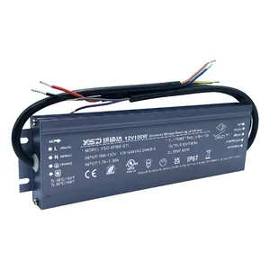 可调光发光二极管电源12v 24v户外发光二极管驱动100W 200W 300W IP67变压器防水三端双向可控硅可调光发光二极管驱动器