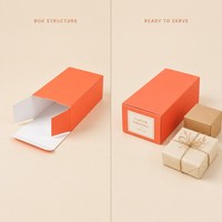 Boîte cadeau pour thé personnalisée, boîte en papier ondulé kraft avec impression de logo, couleur orange crème mat, vente en gros