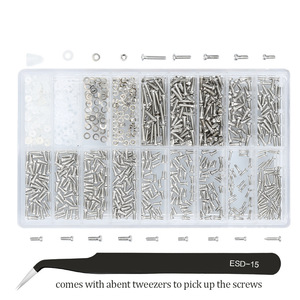 Kit <span class=keywords><strong>de</strong></span> réparation <span class=keywords><strong>de</strong></span> lunettes-6 tournevis 1100 vis pince à épiler incurvée chiffon en microfibre pour lunettes montre horloge réparation - Product Image 5