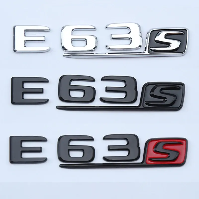 3d Abs Chroom Zwart E 63S Logo Letters Auto Achterste Kofferbak Badge Voor Mercedes Benz E 63S W 213 Amg E 63S Embleem Sticker Accessoires