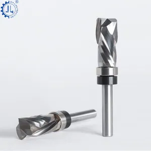 Spiral Flush Trim Router Bit Compression Trimmer Router Bits Top And Bottom Bearing Router Bit With 2 Bearing For Wood