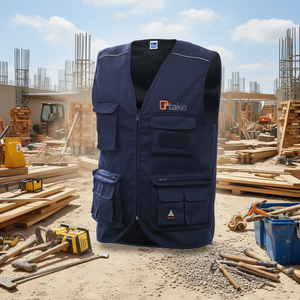 Chaleco Multibolsillos Ttake Azul Talla L para Verano, Almacenamiento de Herramientas y Utensilios de Trabajo - Product Image 3