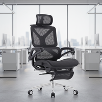 Kursi Kantor Ergonomis Eksekutif Modern Kelas Atas Foshan, Kursi Meja Komputer Rumah, Kursi Kantor Berbahan Jala Dengan Penyangga Pinggang yang Dapat Disesuaikan