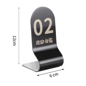 Stainless Steel <b>Table</b> Number Sign 12cm Height 6cm Width Durable Restaurant <b>Table</b> <b>Card</b> With Embossed Number - Product Image 2