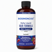 Formula Cairan Rambut Harian 473ml Blueberry Pomegranate Penunjang Pertumbuhan Rambut & Kulit Bebas Gula Suplemen Diet