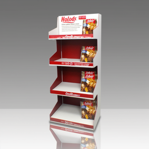 Özel tasarım perakende kağıt teşhir standı raflar promosyon ücretsiz ayakta Pos kat oluklu standı Pop karton ekran - Product Image 1