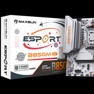 <span class=keywords><strong>Maxsun</strong></span> เมนบอร์ดสำหรับเดสก์ท็อป B850M Wi-Fi ICE, เมนบอร์ด Dual Channel ความจุสูงสุด64GB RAM ประสิทธิภาพสูงสำหรับนักเล่นเกม