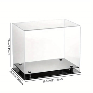 Scatola di esposizione moderna in acrilico guanto da boxe con Base nera forma rettangolare e Logo adesivo - Product Image 3