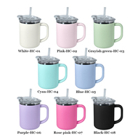 Mug à café personnalisé avec logo, 16 oz, intérieur en acier inoxydable 18/8, extérieur en plastique, avec poignée et couvercle, services de personnalisation