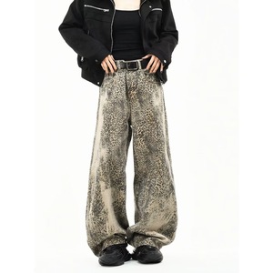 Wide Leg Pants High Waist Loose Fit Streetwear Style Autumn Wear Polyester Cotton <b>Denim</b> <b>Material</b> - Product Image 4