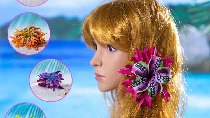 Handmade Velvet Spider Lily Hawaiian Samoan Pattern Foam Plumeria