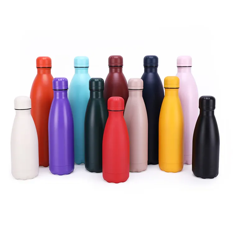 17oz Stainless Steel Water Bottles Vacuum Insulated Water Bottle Powder Coated Reusable Metal Sports Water Bottles