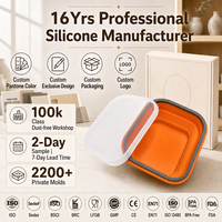 Conteneur pliable en silicone du fabricant, boîte de conservation alimentaire compatible micro-ondes, bol de voyage portable, tasse à collation anti-fuite pour enfants