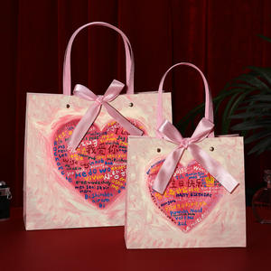 Bolsas de Regalo de Papel para el Día de San Valentín 2026, Tarjetas de Felicitación de Cumpleaños en Varios Idiomas, Bolsas de Embalaje de Regalo con la Frase 'Feliz Cumpleaños' - Product Image 3