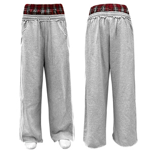 Pantalon de survêtement pour homme MICHI personnalisé, réversible, écologique, à trois bandes, double taille, style streetwear à carreaux - Product Image 6