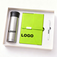 Vente flash : Coffret cadeau d'entreprise de 3 pièces comprenant une tasse thermos, un stylo métallique et un carnet, coffret cadeau pour homme avec logo personnalisé