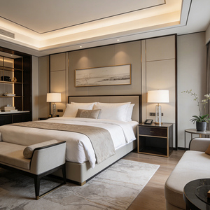 Fabricante Profissional de Móveis para Hotel, Conjuntos de Quarto 5 Estrelas, Cama de Hotel Luxuosa, Cama de Couro Confortável para Quarto de Hóspedes - Product Image 4