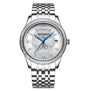 Montre mécanique automatique pour homme personnalisée avec boîtier en acier diamanté super lumineux, étanche, bracelet en acier, montre pour homme - Product Image 3