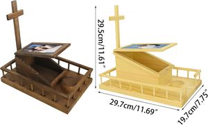Urna de Madeira para Animais de Estimação com Cruz e Suporte para Foto para Cinzas de Cães e Gatos - Product Image 3