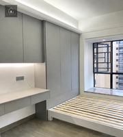 XINGRUO Meubles de chambre à coucher modernes et minimalistes, lit plateforme tatami, bureau intégré, rangement, appartement, hôtel