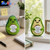 Peluche Amigurumi Fait Main au Crochet Pomme de Terre Positive et Avocat pour Décoration de Bureau à Domicile ou au Bureau, Idée Cadeau