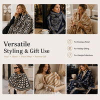 Écharpe longue et douce Virtuoso à rayures pour femmes et hommes, en jacquard tissé avec franges cils, idéale pour l'hiver, cadeau, vente en gros