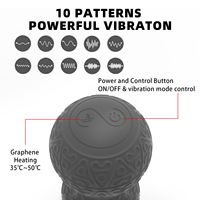 YLove Heizender Vibrationsmassageball Tiefengewebe-Massage Erdnussball-Roller USB 10 Vibrationsmodi Elektrischer Doppel-Lacrosse-Ball