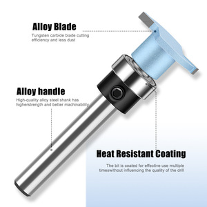 <span class=keywords><strong>Fraise</strong></span> industrielle <span class=keywords><strong>à</strong></span> rainure en T <span class=keywords><strong>à</strong></span> guidage par roulement <span class=keywords><strong>à</strong></span> tige ronde de 1/4 "et 6mm pour canal Led utilisé pour le rainurage du bois - Product Image 4