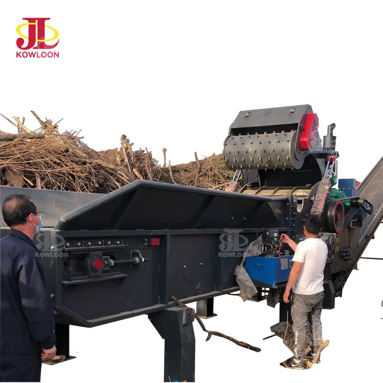 Mesin hutan kapasitas besar tugas berat 15 ton Per jam cabang pohon mesin penghancur kayu