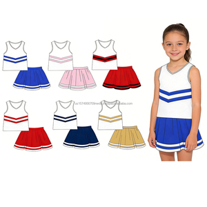 Conjuntos de Ropa Deportiva Personalizados para Niñas, Diseño Casual a Rayas, Camiseta, Chaleco, Falda, Pantalones Cortos, Conjuntos de Ropa para Niñas - Product Image 1