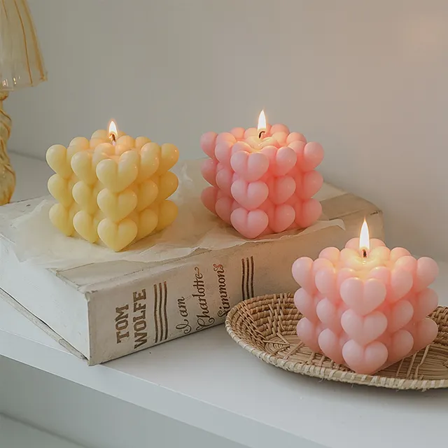 High Quality Luxury Cheap Sweet Handmade Heart Candle Luxury Soy Scented Candle Christmas For Wedding Decoration