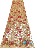 Tissu en maille de polyester de luxe haut de gamme, chic, brodé de fleurs, de perles et de paillettes, pour robe de soirée ou de mariage