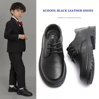 Chaussures en cuir pour garçons, tendance et très vendues, lacets, haute qualité, chaussures d'école noires pour enfants, chaussures décontractées pour enfants, personnalisables