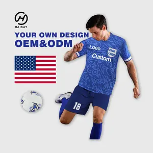Blue and White Soccer Goalkeepe Uniforms Thailand Shirts Custom Canada Soccer Club Football Jersey Uniforms Football Soccer Wear