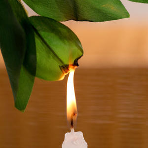 D448 Hojas de bambú de imitación ignífugas, rama individual de plástico, pequeñas hojas de sauce, plantas verdes de interior para ingeniería y bodas - Product Image 4