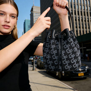 Bolso de moda tipo cubo mini para mujer, con cordón, casual, pequeño, de hombro, con asa superior - Product Image 1