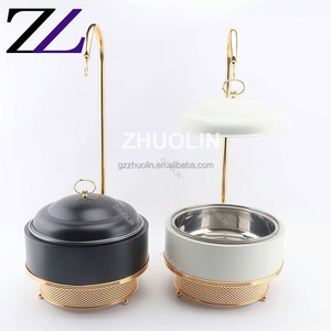Sang Trọng 4 <span class=keywords><strong>Ltr</strong></span> 6L 8L Cắt Món Ăn Với Treo Nắp Đậy Đảng Wedding Buffet Phục Vụ Thực Phẩm Ấm Hơn Vàng Trắng chaffing Món Ăn - Product Image 1