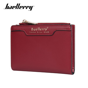กระเป๋าใส่เหรียญขนาดเล็กสำหรับผู้หญิง Baellerry สีแดง กระเป๋าสตางค์แบบซิป ใช้ได้ทุกวัน สีพื้น - Product Image 5