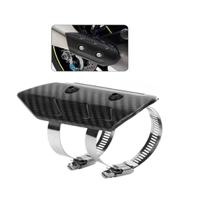 Kit de protector de tubo silenciador de fibra de carbono real para motocicleta universal, protector antiescaldado - Product Image 2