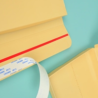 Boîte d'expédition en carton avec bande détachable en papier jaune, logo personnalisé, écologique, auto-adhésive