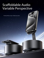Speaker Multifungsi dengan 360 derajat °   Penyangga Ponsel yang Dapat Diputar dan Disesuaikan Ketinggiannya, Mendukung TWS, USB, AUX, Output USB 5V