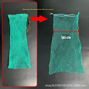 Filet de pêche pliable vert épaissi en polyéthylène avec cordon de serrage pour la protection des poissons en rivière et en ruisseau – Vente en gros - Product Image 2