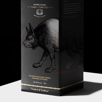 Emballage de boîte à vin de luxe en carton noir personnalisé pour whisky, liqueur, boissons gazeuses avec logo personnalisé en relief et vernis UV de luxe
