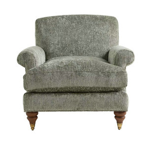 Poltrona con Design Floreale Tradizionale e Gambe in Legno Retrò, Comoda Poltrona Imbottita per Soggiorno e Camera da Letto - Product Image 4