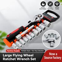 TEBAK Set Perkakas 12 Buah dari Baja Chrome Vanadium, Kunci Kombinasi 1/4" 1/2", Set Soket Ratchet dengan Kotak Perkakas Keras