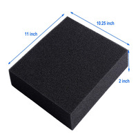 Feuille de mousse à cellules ouvertes pour filtre d'aquarium Éponge bio Tampon filtrant pour réservoir de poissons Diviseur de puisard 11 "Lx 10.25" W X 2 "H, noir