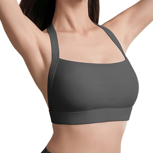 Sujetador deportivo halter para mujer con almohadillas incorporadas, top corto sexy con espalda descubierta para entrenamiento, camisola suave y elástica para yoga y fitness, se puede usar como prenda exterior. - Product Image 2