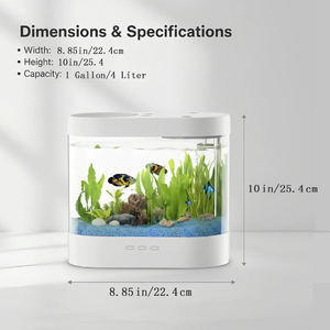 Acuario Multifuncional de Escritorio, Mini Pecera con Alimentación USB/Batería y Accesorios con Luz LED, Venta al Por Mayor - Product Image 4