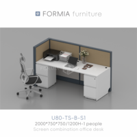 Cloison de bureau modulaire droite de 80 mm d'épaisseur pour poste de travail